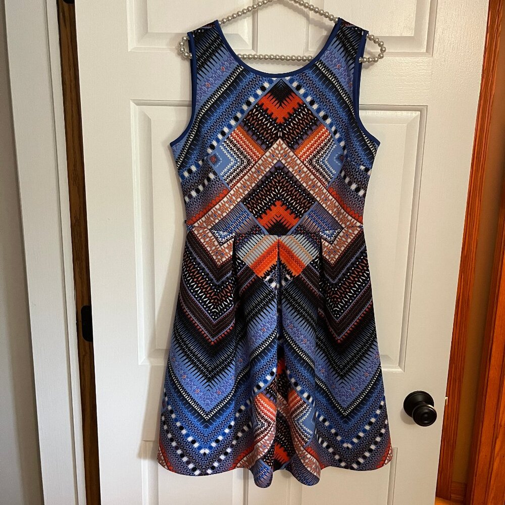 Liz Claiborne Ladies Patterned Fit & Flare Dress Size 8